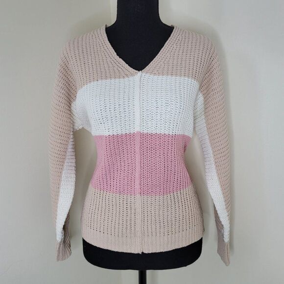No Comment Sweaters - No Comment Juniors' Colorblocked Striped Sweater